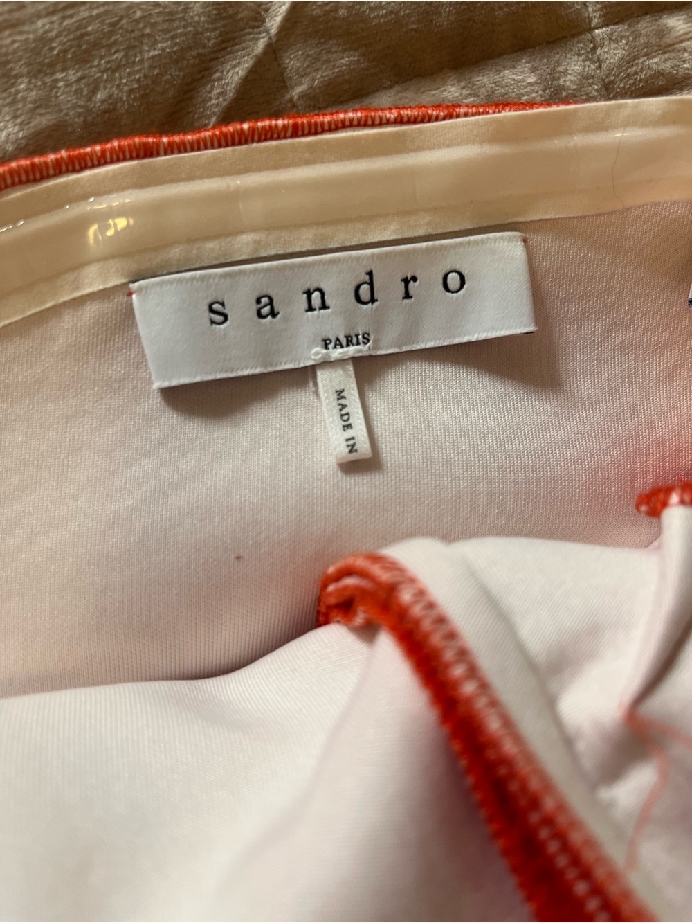 Sandro Strapless Ruffled Peplum Dress in Vibrant Orange - Picture 4 of 5